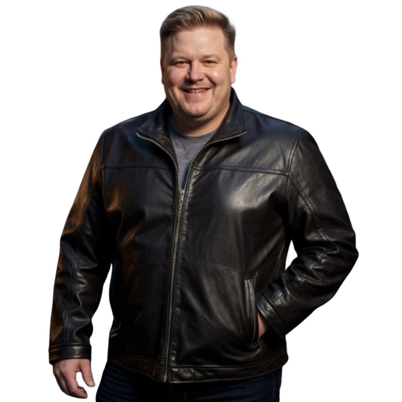 Plus size herrejakke - Ronin  - Blød lammeskind - Freja skind