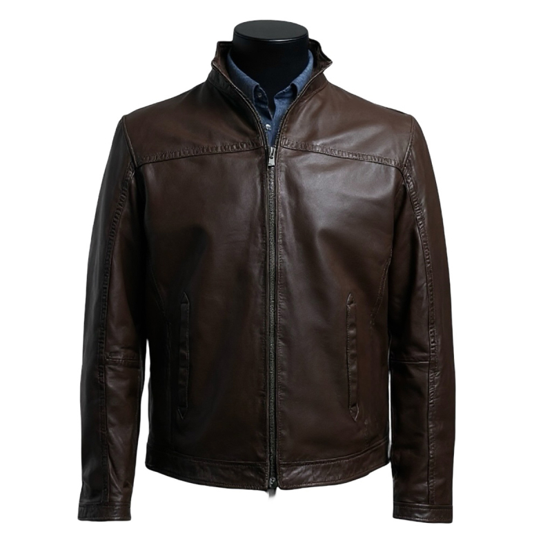 Mørk brun herre skindjakke - Ronin fra Moltan