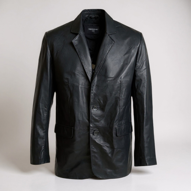 Sort herre skindblazer - Russell - Freja skind