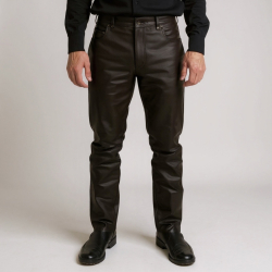 Brun Buffalo  herre læderbuks - Freja skind