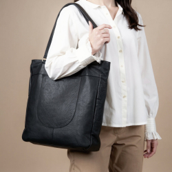 Lilly-Flora-Shopper - Sort kalveskind - Treats - 282114