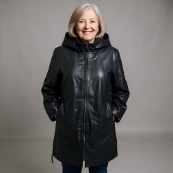 sort dame vinterjakke i blød lammeskind - Freja skind