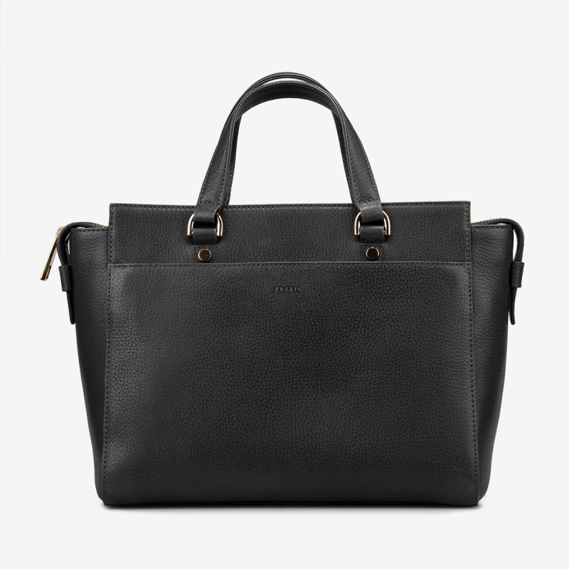 Frida Big Luxe skuldertaske - Sort kalveskind - Treats - Freja skind