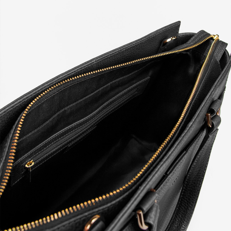 Frida Big Luxe skuldertaske - Sort kalveskind - Treats - Freja skind