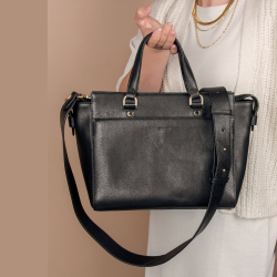 Frida Big Luxe skuldertaske - Sort kalveskind - Treats - Freja skind