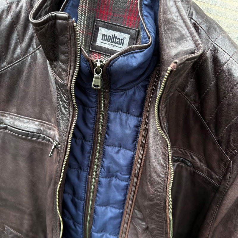 plus size herre vinterjakke - Blød brun skind - Molltan - Freja skind