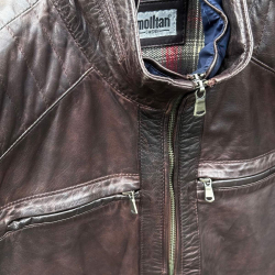 plus size herre vinterjakke - Blød brun skind - Molltan - Freja skind