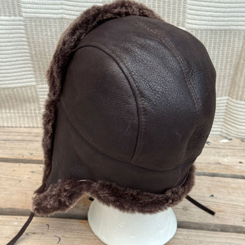 Brun Ushanka pelshue - Brun med brun pels - Vinterhue - Freja skind
