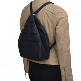 blå skindrygsæk - rygsæk og skuldertaske