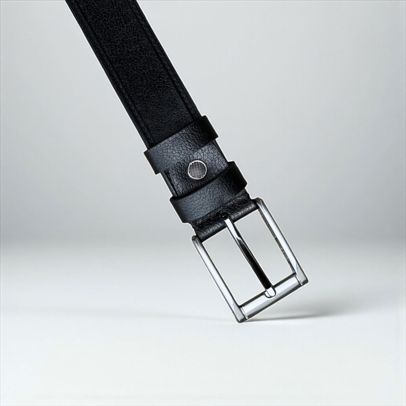 Sort læderbælte herre - Model Enzo - Kernelæder