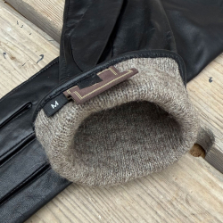 Lang sort dame skindhandske i blød lammeskind - Monroe fra Natures collection - Freja skind