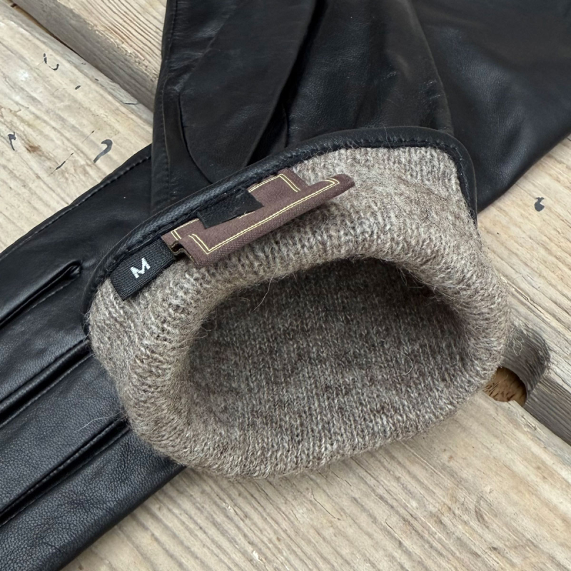 Lang sort dame skindhandske i blød lammeskind - Monroe fra Natures collection - Freja skind