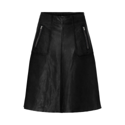 Sort skindnederdel - Lynlåslommer - Moltan