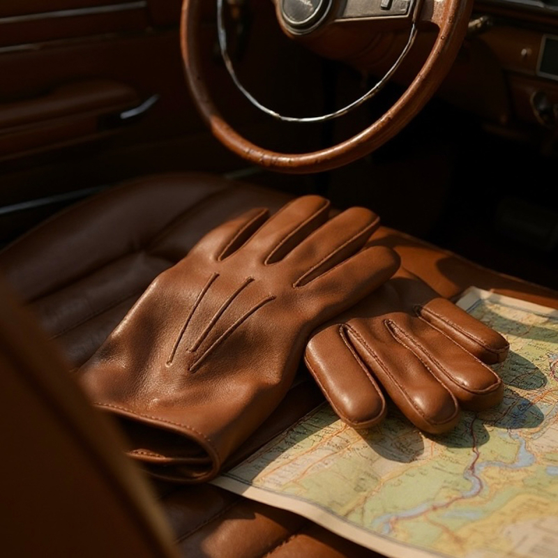 Herre skindhandske 406002 - Cognac - Randers handsker