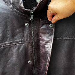 Herre vinter læderjakke 2196 - Blød brun lammeskind - Freja skind