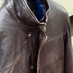 Herre vinter læderjakke 2196 - Blød brun lammeskind - Freja skind