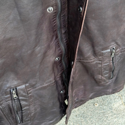 Herre vinter læderjakke 2196 - Blød brun lammeskind - Freja skind