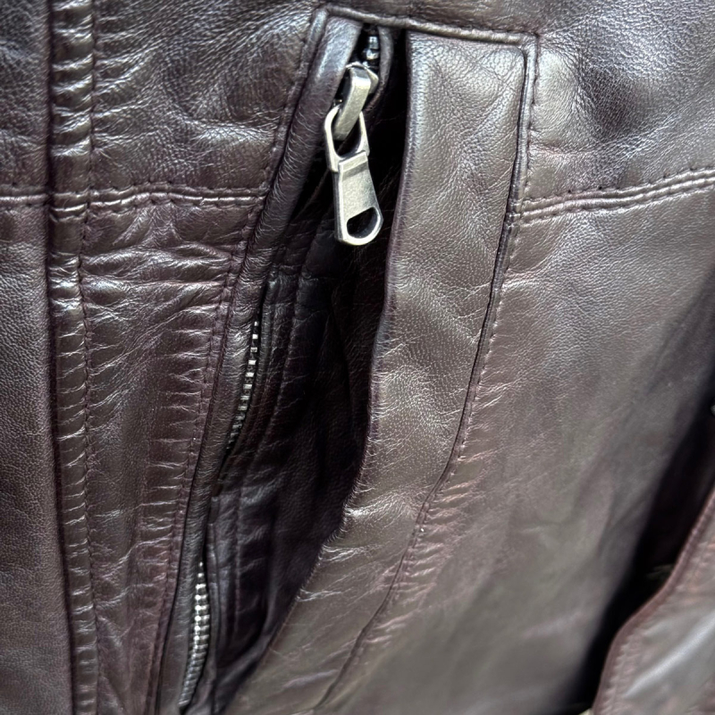 Herre vinter læderjakke 2196 - Blød brun lammeskind - Freja skind