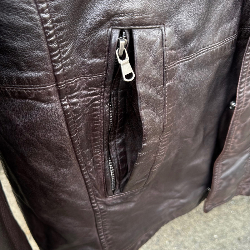 Herre vinter læderjakke 2196 - Blød brun lammeskind - Freja skind