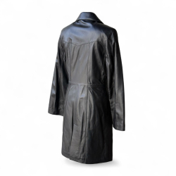 Sally dame skindjakke - mellemlang model - Blød sort skind - Freja skind