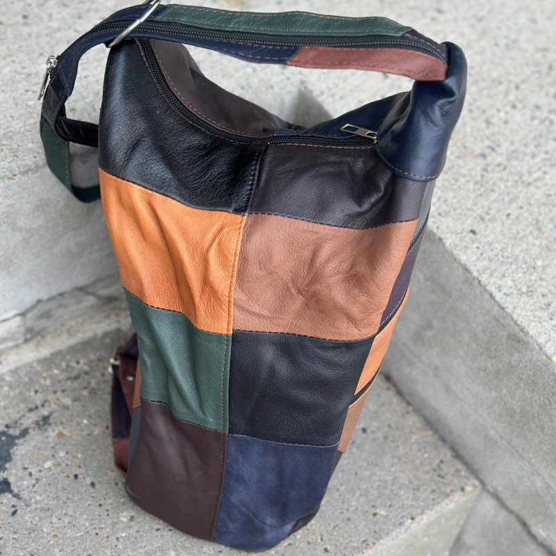 Skindrygsæk i multicolor lammeskind - Best of the rest fra Freja skind