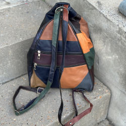 Skindrygsæk i multicolor lammeskind - Best of the rest fra Freja skind