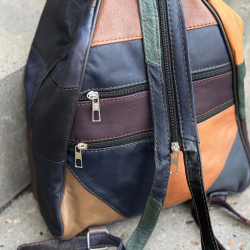 Skindrygsæk i multicolor lammeskind - Best of the rest fra Freja skind