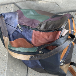 Skindrygsæk i multicolor lammeskind - Best of the rest fra Freja skind