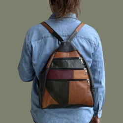 Skindrygsæk i multicolor lammeskind - Best of the rest fra Freja skind