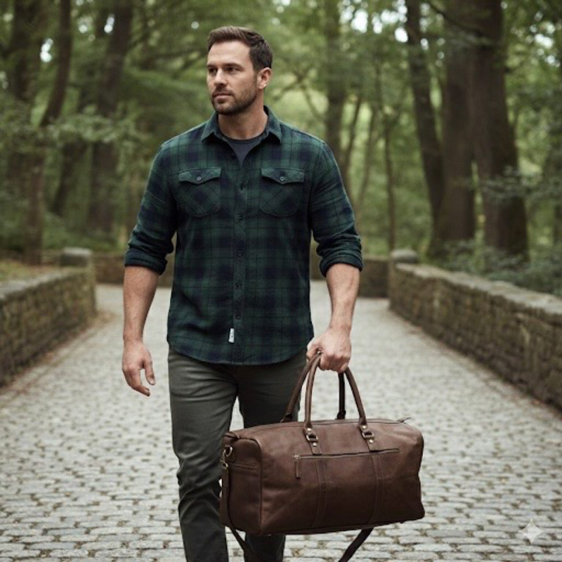 Brun Malaga weekendtaske i bøffelskind - Freja skind