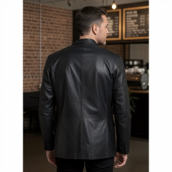 Sort herre skindblazer - Russell - Freja skind