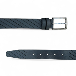 Stripes herrebælte i grå kernelæder - Freja skind