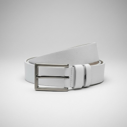 Hvid læderbælte i kernelæder - Freja skind