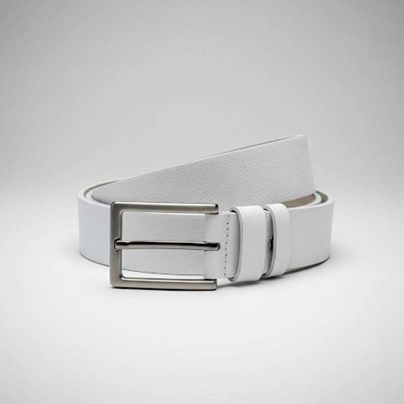 Hvid læderbælte i kernelæder - Freja skind