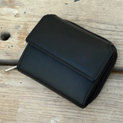 Sort damepung med rfid beskyttelse - gedeskind - Leather design