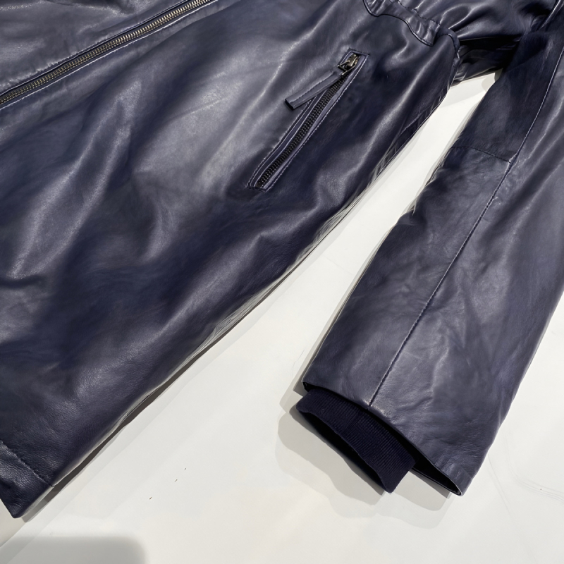 Sienne dame overgangsjakke i blød blå lammeskind - Freja skind