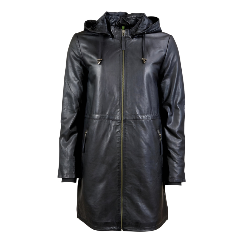 sort dame overgangsjakke - Blød lammeskind - Freja skind