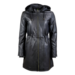 sort dame overgangsjakke - Blød lammeskind - Freja skind