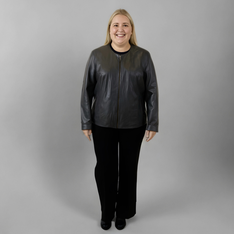 Desirae dame skindjakke - comfort - indendørs selskabsjakke - blød sort skind - Freja skind