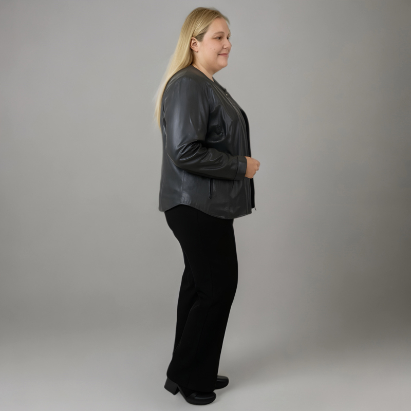 Desirae dame skindjakke - comfort - indendørs selskabsjakke - blød sort skind - Freja skind