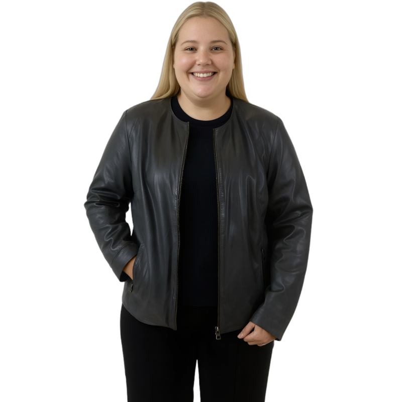 Desirae dame skindjakke - comfort - indendørs selskabsjakke - blød sort skind - Freja skind