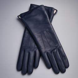 Lang dame skindhandske - Navy blå lammeskind - Natures collection - NCF3003