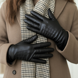 Lang sort dame skindhandske i blød lammeskind - Monroe fra Natures collection - Freja skind