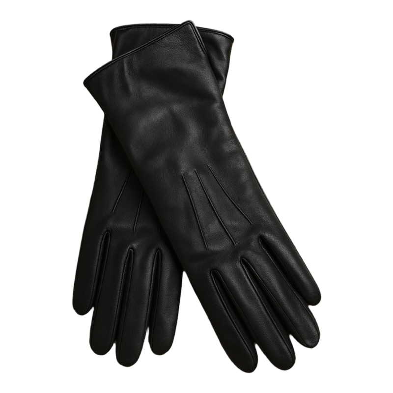 Lang sort dame skindhandske i blød lammeskind - Monroe fra Natures collection - Freja skind