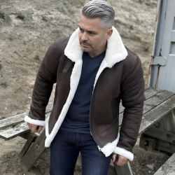 Tampere - Brun herre rulamsjakke - perfekt vinterjakke - Freja skind