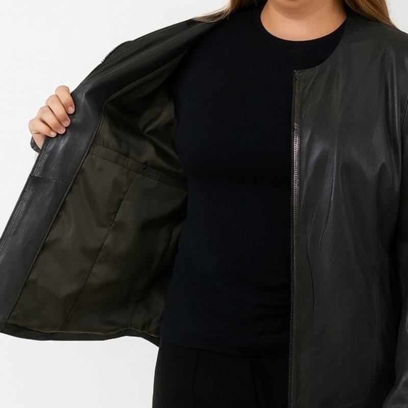 Desirae dame skindjakke - comfort - indendørs selskabsjakke - blød sort skind - Freja skind