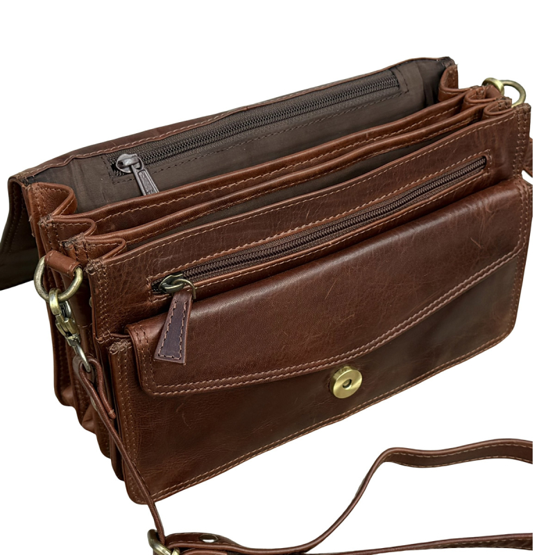 Celeste skuldertaske i brun kalveskind - dame - Leather design - Freja skind