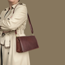Celeste skuldertaske i brun kalveskind - dame - Leather design - Freja skind