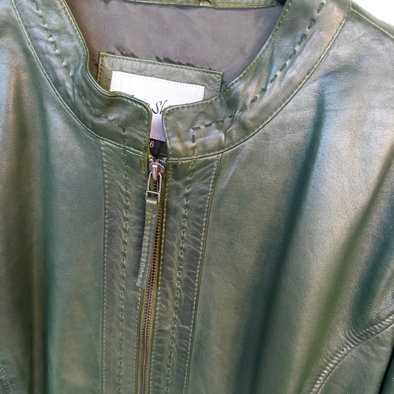 Martha dam läderjacka - Comfort fit - Super mjukt grönt läder
