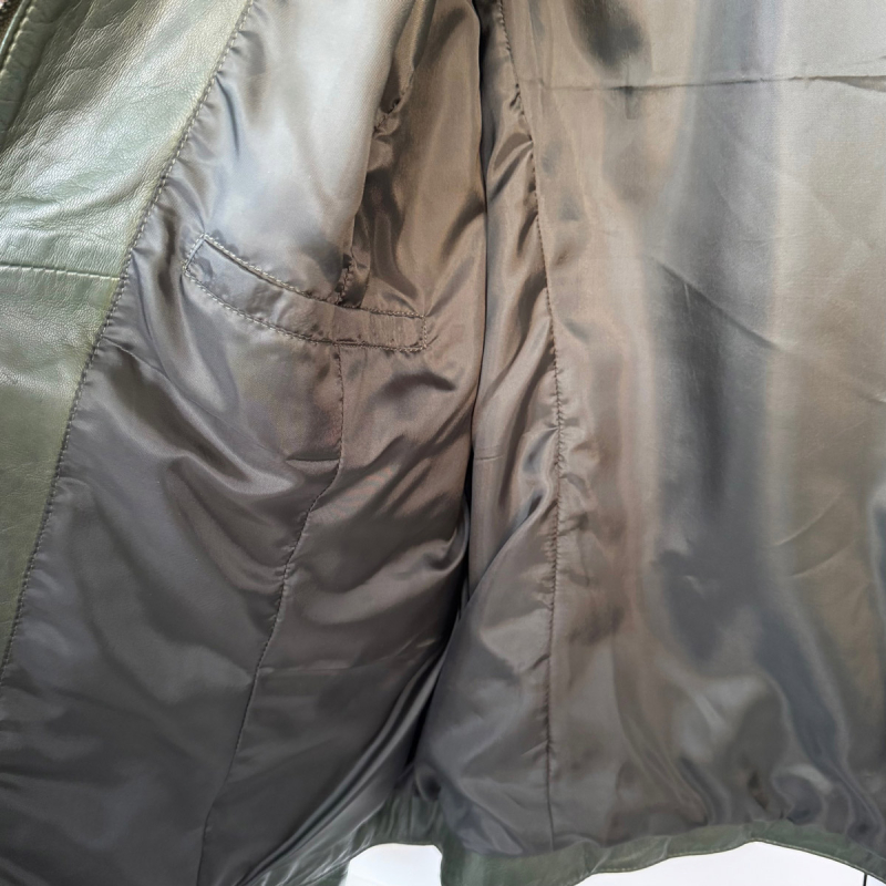 Martha dam läderjacka - Comfort fit - Super mjukt grönt läder